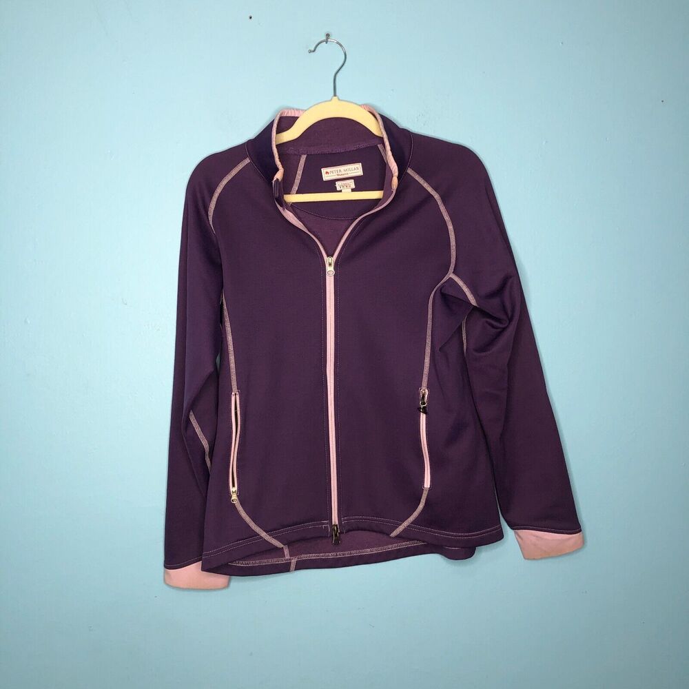 Peter Millar Jacket Womens Medium Purple Element 4 Pocket Full Zip Golf Active